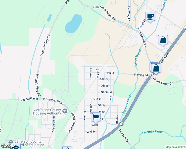 map of restaurants, bars, coffee shops, grocery stores, and more near 205 11th Street in Birmingham