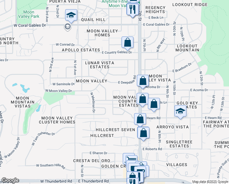 map of restaurants, bars, coffee shops, grocery stores, and more near 14426 North 5th Street in Phoenix