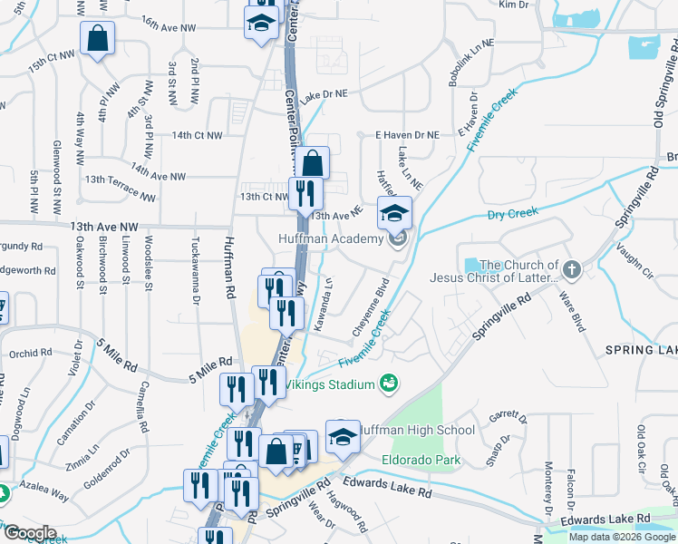 map of restaurants, bars, coffee shops, grocery stores, and more near 1141 Kawanda Lane in Birmingham