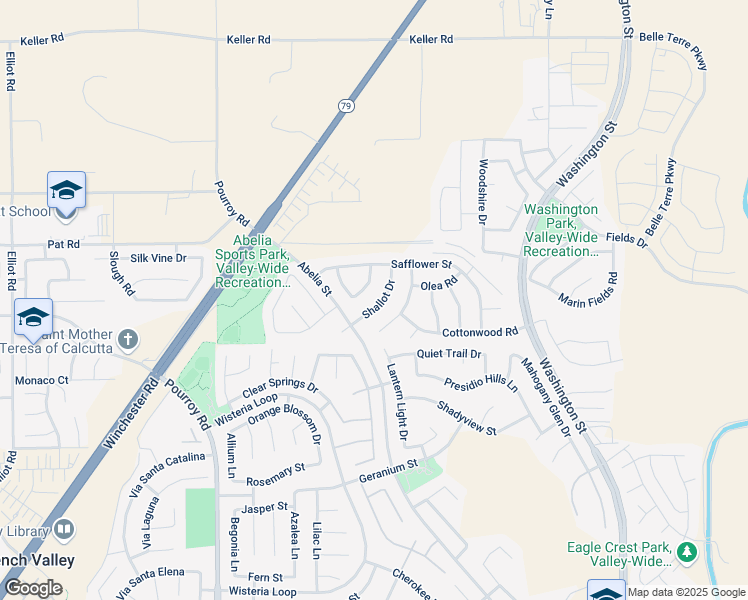 map of restaurants, bars, coffee shops, grocery stores, and more near 34641 Shallot Drive in Winchester