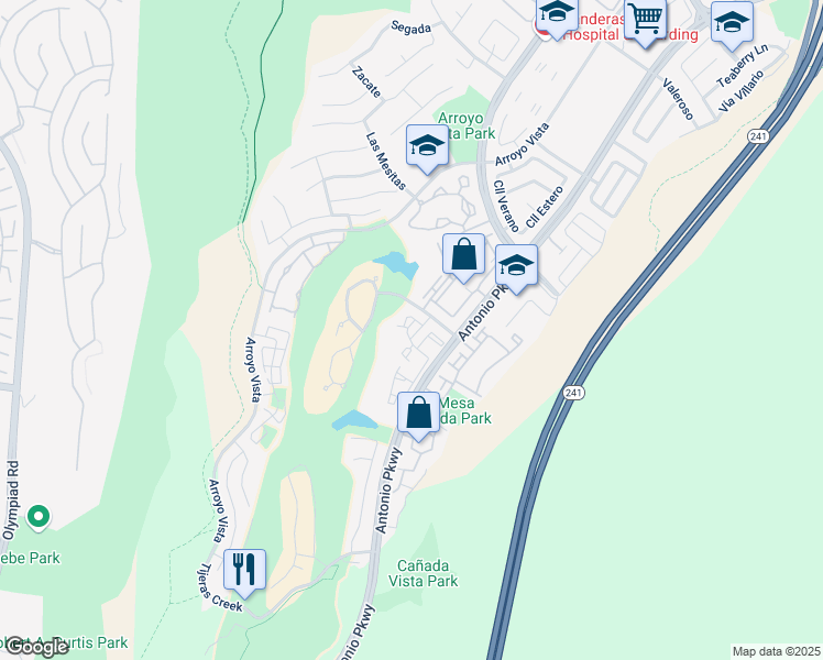 map of restaurants, bars, coffee shops, grocery stores, and more near in Rancho Santa Margarita