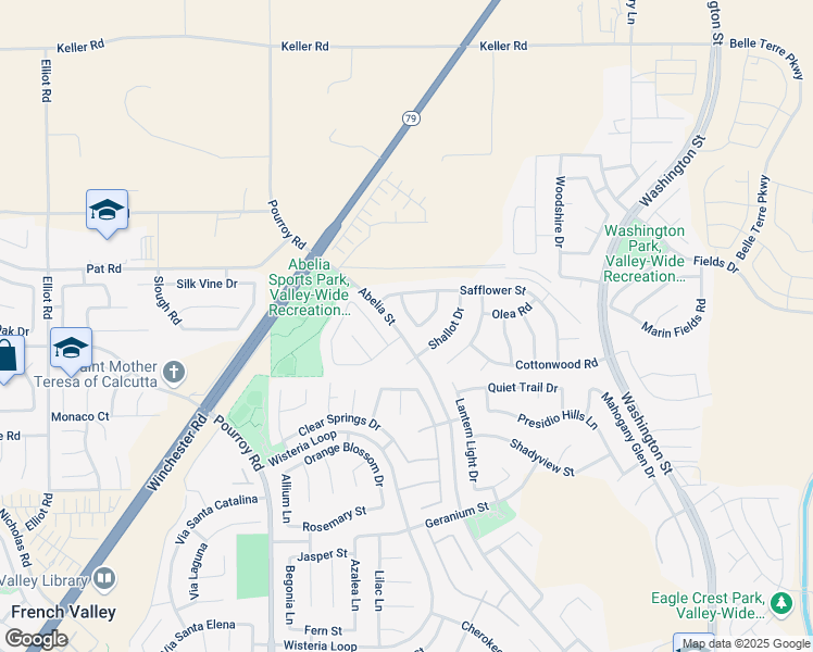 map of restaurants, bars, coffee shops, grocery stores, and more near 34613 Sagebrush Lane in Winchester