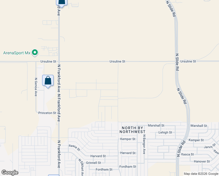 map of restaurants, bars, coffee shops, grocery stores, and more near 5601 Ursuline Street in Lubbock