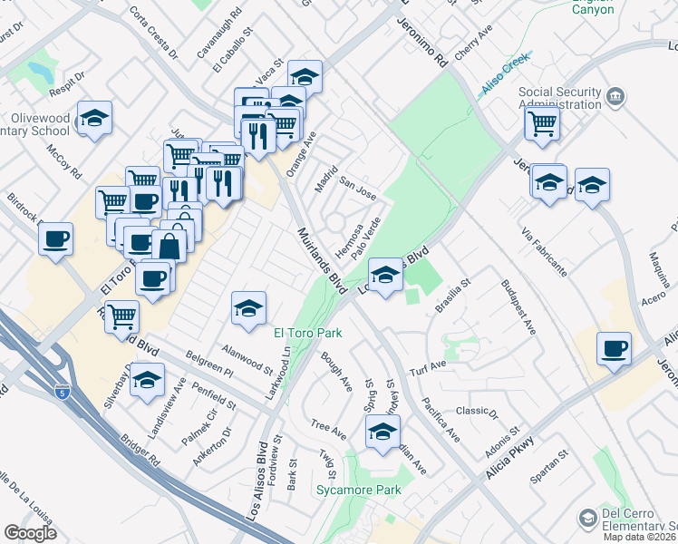 map of restaurants, bars, coffee shops, grocery stores, and more near in Lake Forest