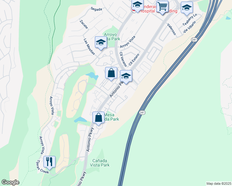 map of restaurants, bars, coffee shops, grocery stores, and more near 7 Pomelo in Rancho Santa Margarita