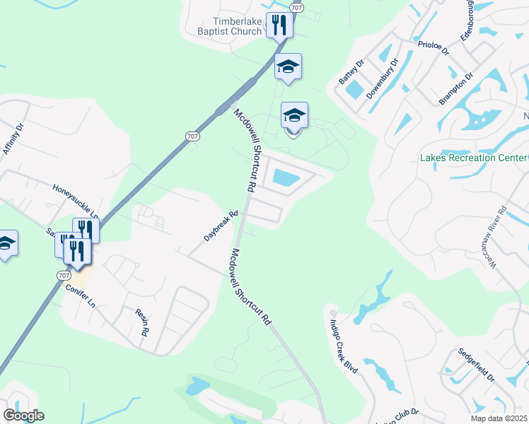 map of restaurants, bars, coffee shops, grocery stores, and more near 9851 Mcdowell Shortcut Road in Murrells Inlet