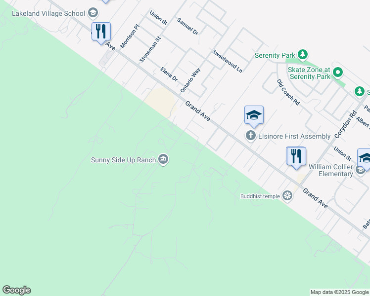 map of restaurants, bars, coffee shops, grocery stores, and more near 33279 Skylark Drive in Lake Elsinore