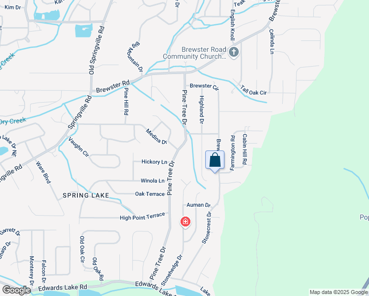 map of restaurants, bars, coffee shops, grocery stores, and more near 1441 Pine Tree Drive in Birmingham