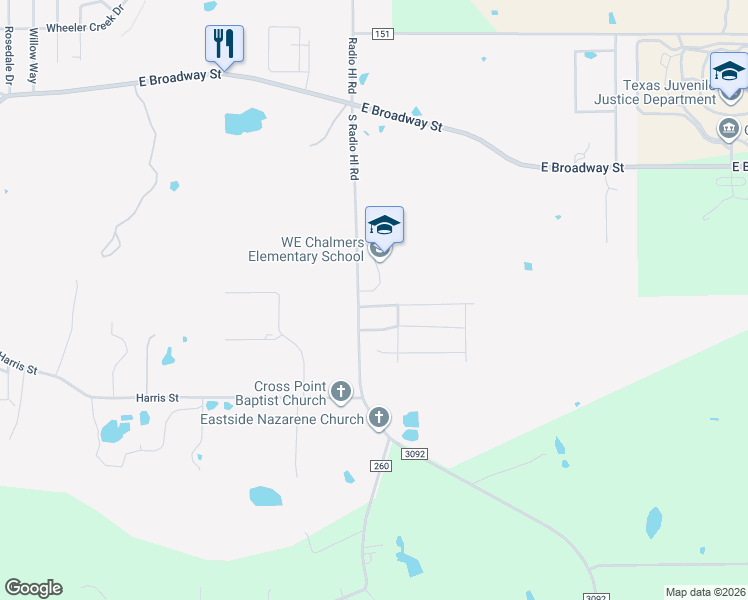 map of restaurants, bars, coffee shops, grocery stores, and more near 3406 Austin Street in Gainesville