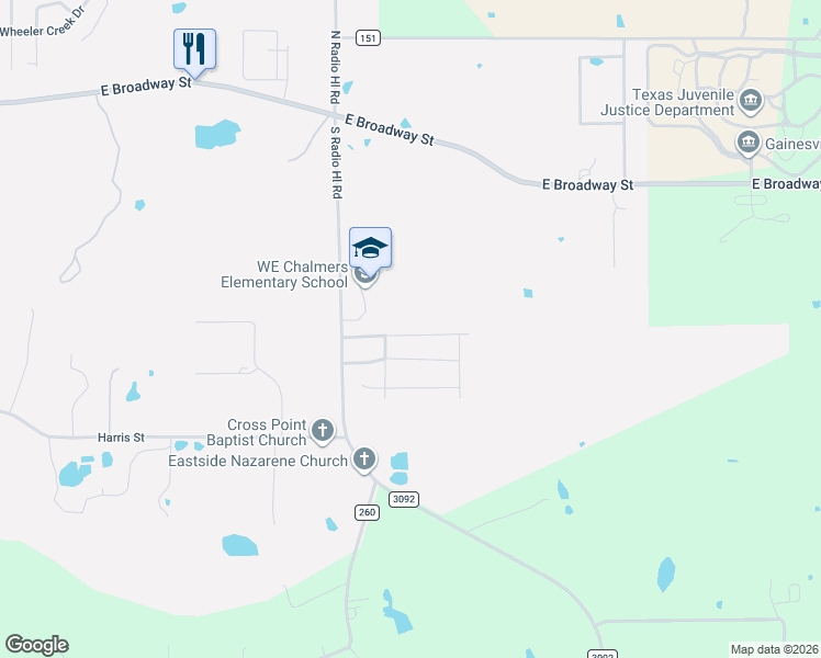 map of restaurants, bars, coffee shops, grocery stores, and more near 3511 Austin Street in Gainesville