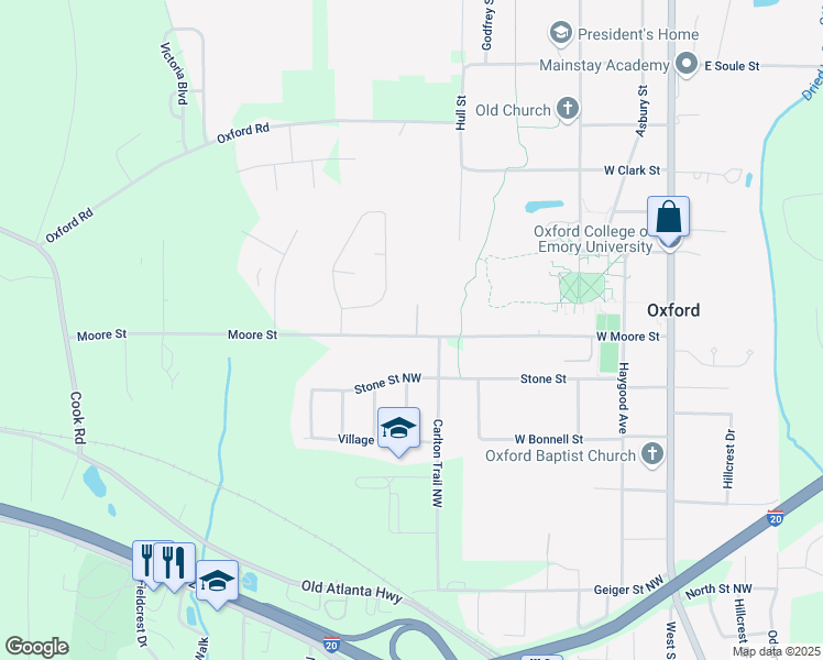 map of restaurants, bars, coffee shops, grocery stores, and more near 101 College Walk in Oxford