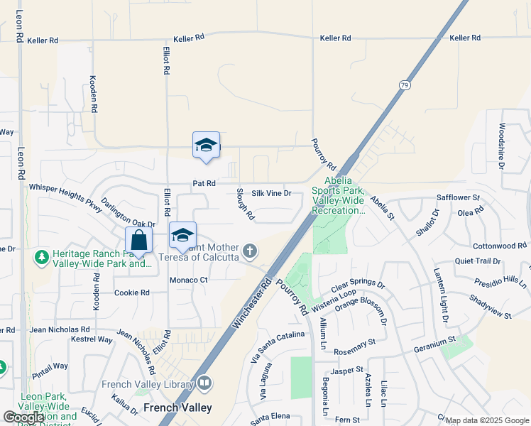 map of restaurants, bars, coffee shops, grocery stores, and more near 31837 Summer Grape Court in Winchester