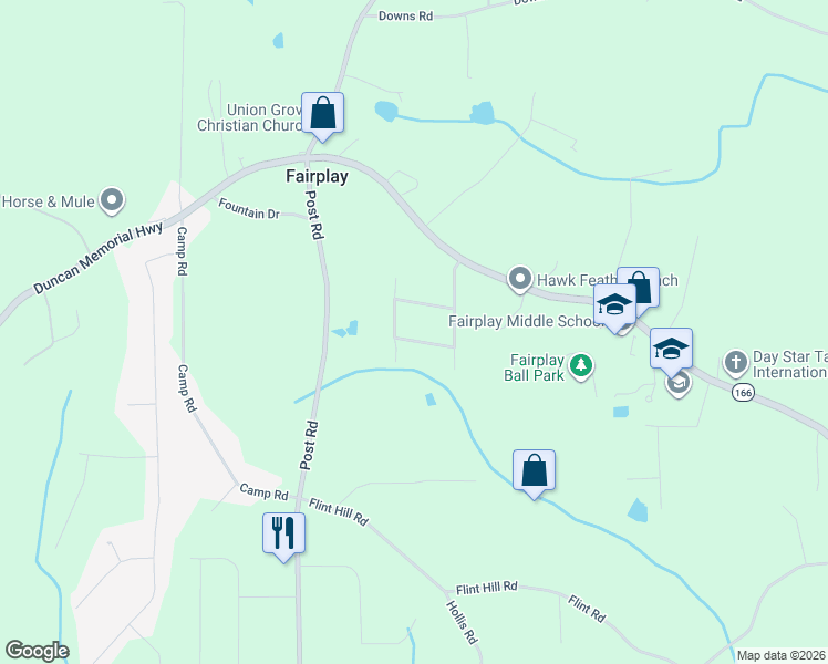 map of restaurants, bars, coffee shops, grocery stores, and more near 8605 Summer Hill Drive in Douglasville