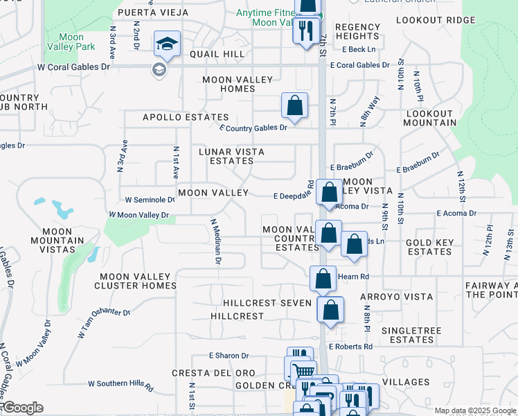 map of restaurants, bars, coffee shops, grocery stores, and more near 14426 North 5th Street in Phoenix