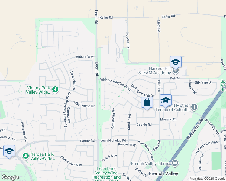 map of restaurants, bars, coffee shops, grocery stores, and more near 31106 Pepperbush Circle in Winchester