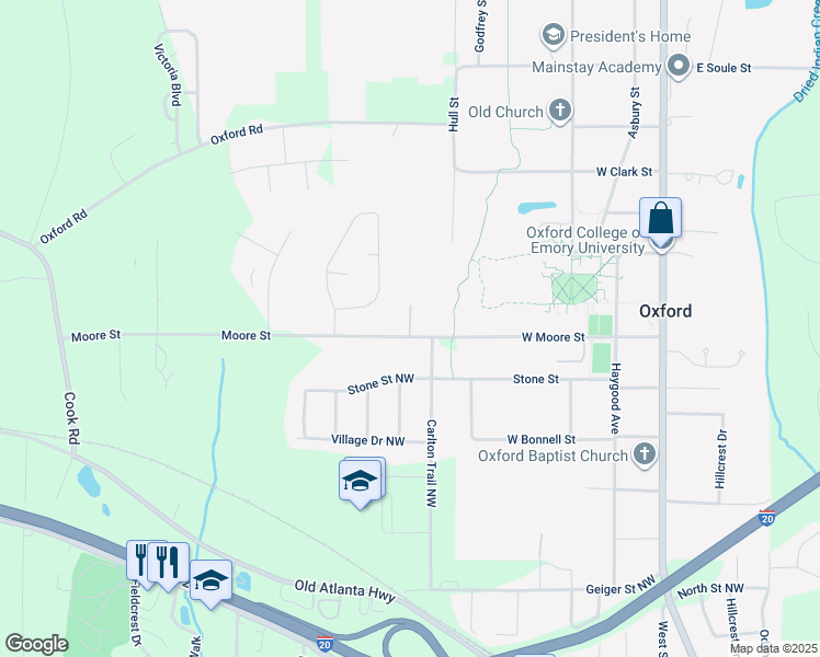 map of restaurants, bars, coffee shops, grocery stores, and more near 107 College Walk in Oxford