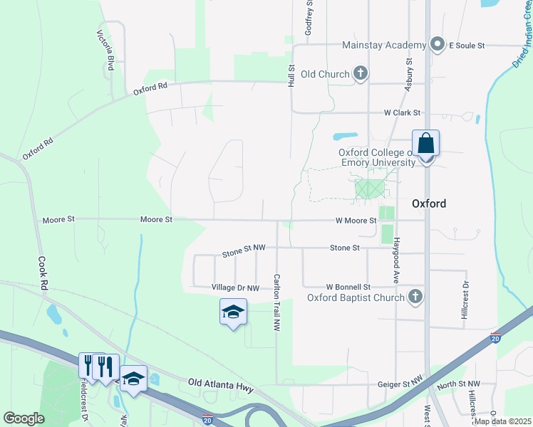 map of restaurants, bars, coffee shops, grocery stores, and more near 102 College Walk in Oxford