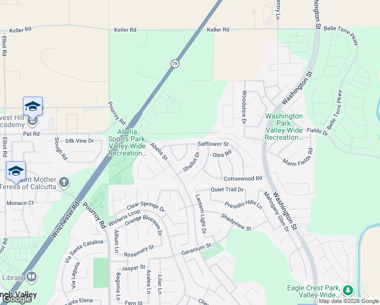 map of restaurants, bars, coffee shops, grocery stores, and more near 34641 Shallot Drive in Winchester