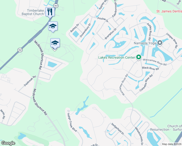 map of restaurants, bars, coffee shops, grocery stores, and more near 4293 Mynatt Court in Myrtle Beach