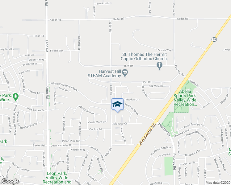 map of restaurants, bars, coffee shops, grocery stores, and more near 34602 Black Cherry Street in Winchester