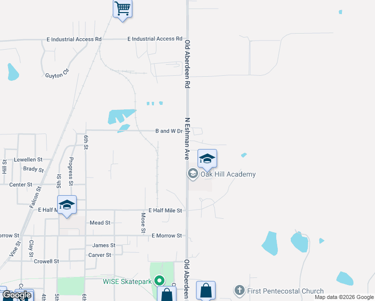 map of restaurants, bars, coffee shops, grocery stores, and more near 932 North Eshman Avenue in West Point