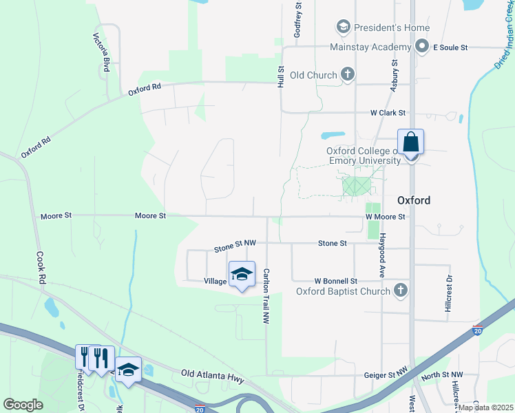 map of restaurants, bars, coffee shops, grocery stores, and more near 108 College Walk in Oxford