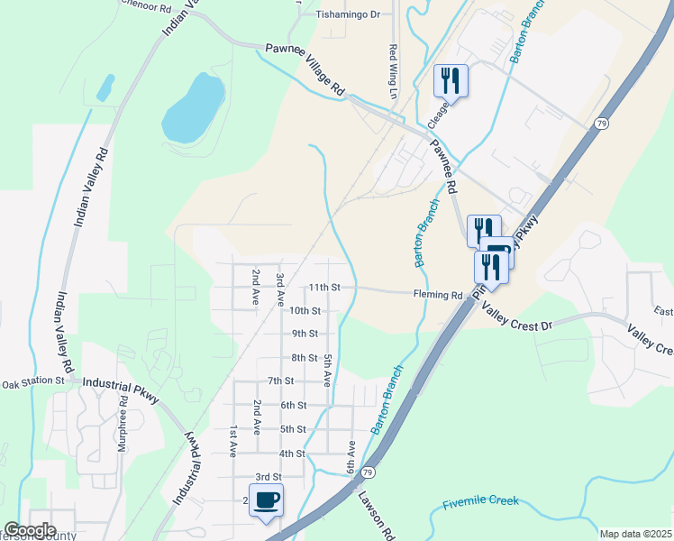 map of restaurants, bars, coffee shops, grocery stores, and more near 503 11th Street in Birmingham