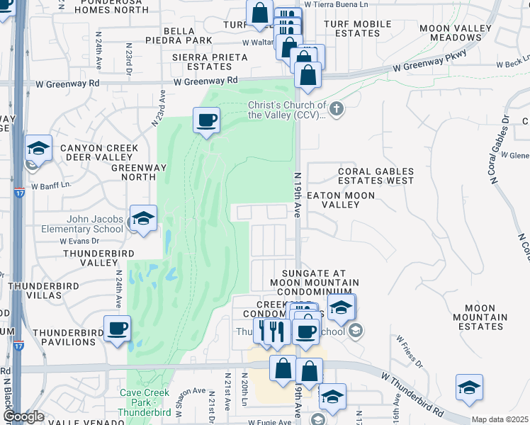 map of restaurants, bars, coffee shops, grocery stores, and more near 14602 North 19th Avenue in Phoenix