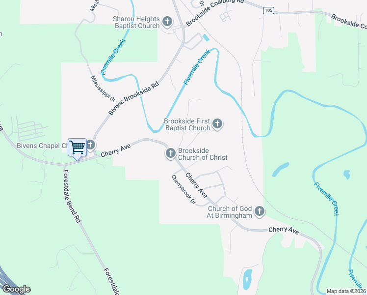 map of restaurants, bars, coffee shops, grocery stores, and more near 1006 Bivens Chapel Road in Birmingham