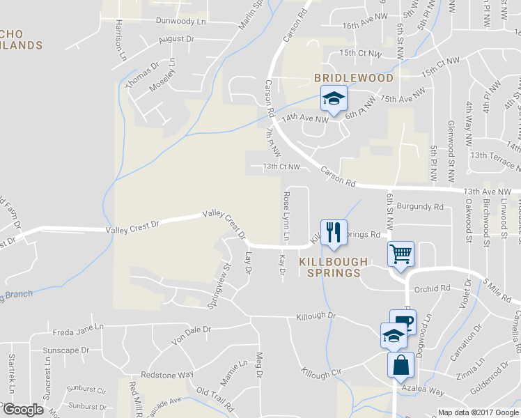 map of restaurants, bars, coffee shops, grocery stores, and more near 204 Killough Springs Road in Birmingham