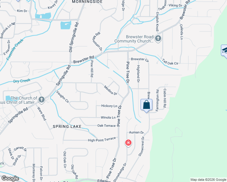 map of restaurants, bars, coffee shops, grocery stores, and more near 1433 Mesa Lane in Birmingham