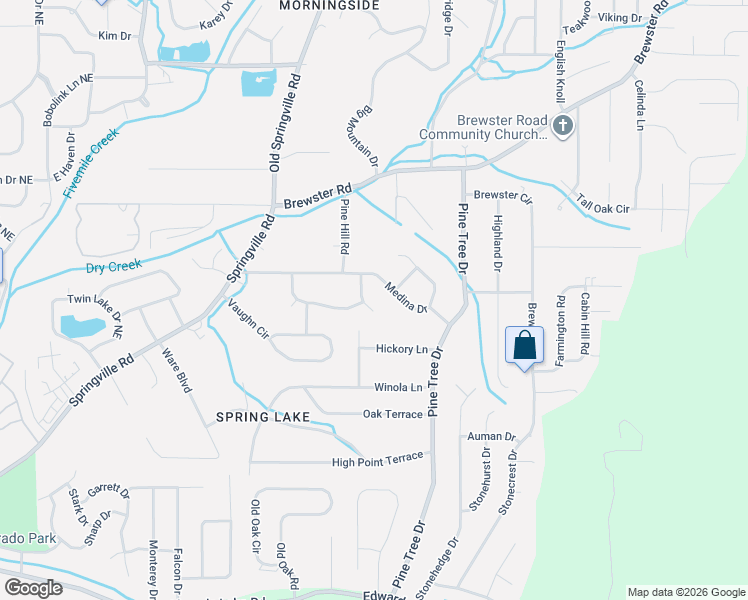 map of restaurants, bars, coffee shops, grocery stores, and more near 1417 Medina Lane in Birmingham