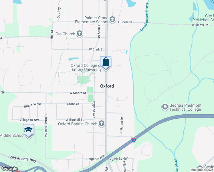map of restaurants, bars, coffee shops, grocery stores, and more near in Oxford