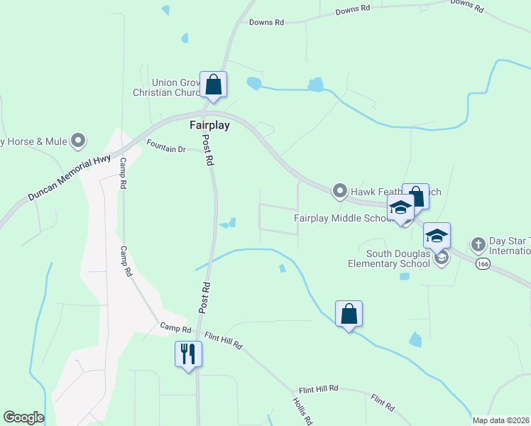 map of restaurants, bars, coffee shops, grocery stores, and more near 6880 Summer Hill Drive in Douglasville
