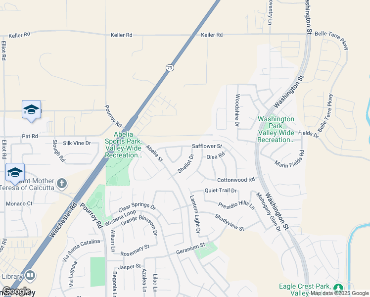 map of restaurants, bars, coffee shops, grocery stores, and more near 34556 Sourwood Way in Winchester