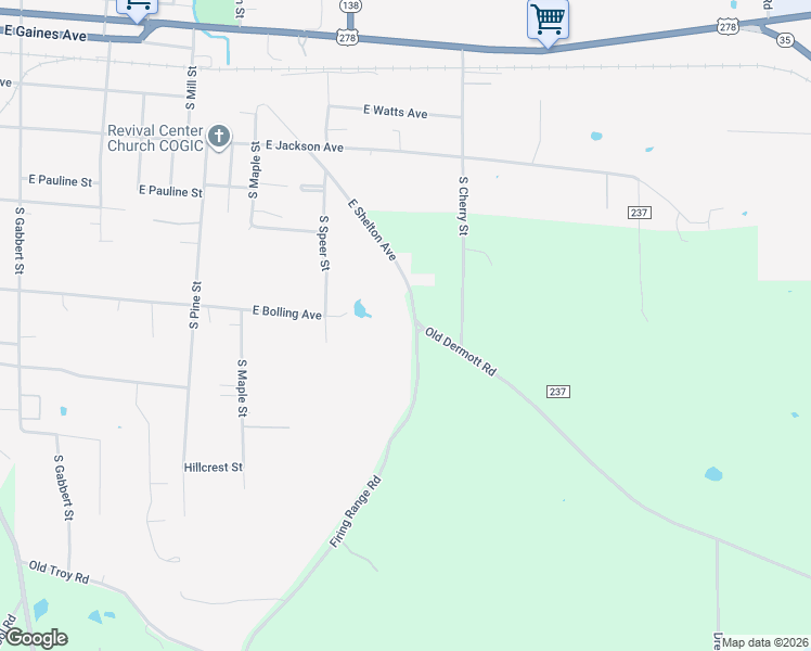 map of restaurants, bars, coffee shops, grocery stores, and more near 1384 East Shelton Avenue in Monticello
