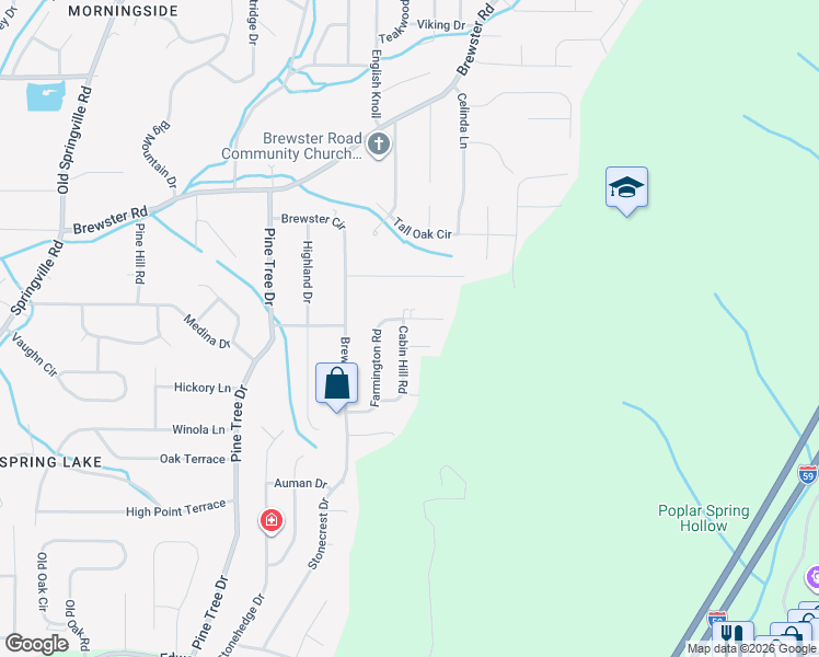 map of restaurants, bars, coffee shops, grocery stores, and more near 1464 Farmington Road in Birmingham