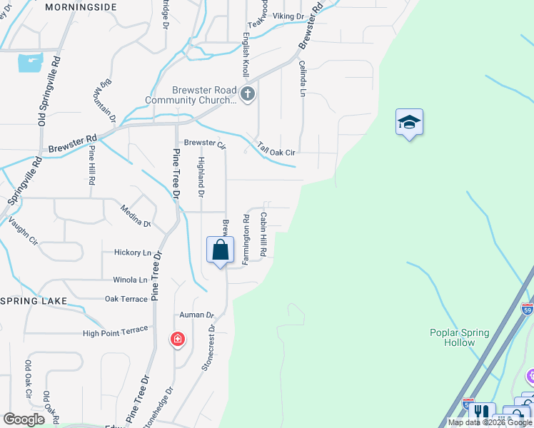 map of restaurants, bars, coffee shops, grocery stores, and more near 1464 Farmington Road in Birmingham