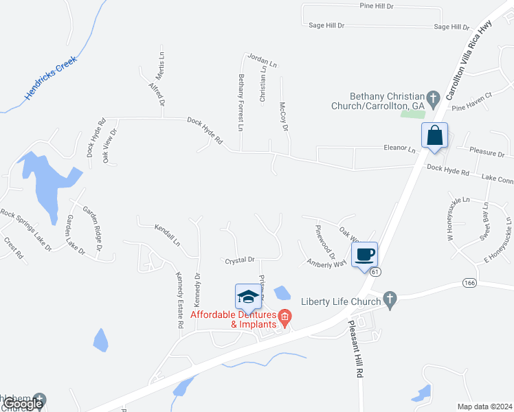 map of restaurants, bars, coffee shops, grocery stores, and more near 249 Oakleigh Drive in Carrollton