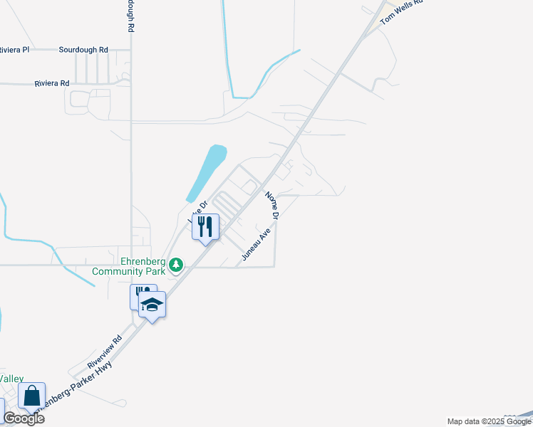 map of restaurants, bars, coffee shops, grocery stores, and more near 49350 Juneau Avenue in Ehrenberg