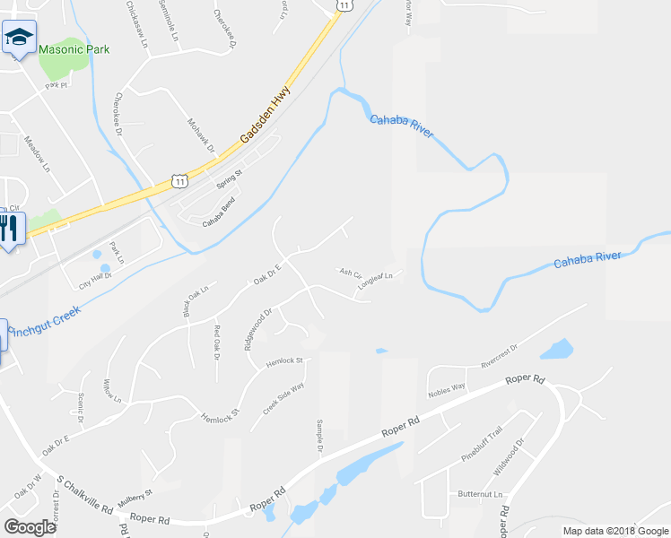 map of restaurants, bars, coffee shops, grocery stores, and more near 298 Ash Circle in Trussville