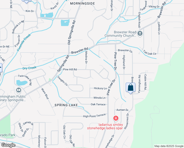 map of restaurants, bars, coffee shops, grocery stores, and more near 1417 Medina Ln in Birmingham