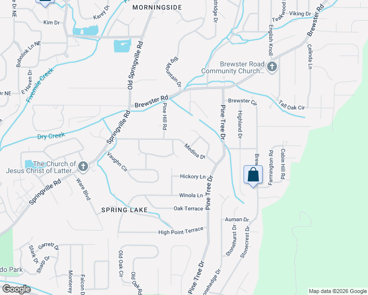 map of restaurants, bars, coffee shops, grocery stores, and more near 1417 Medina Lane in Birmingham