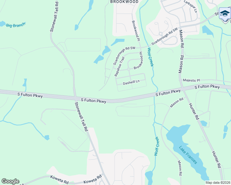 map of restaurants, bars, coffee shops, grocery stores, and more near 5011 Rapahoe Trail in Atlanta