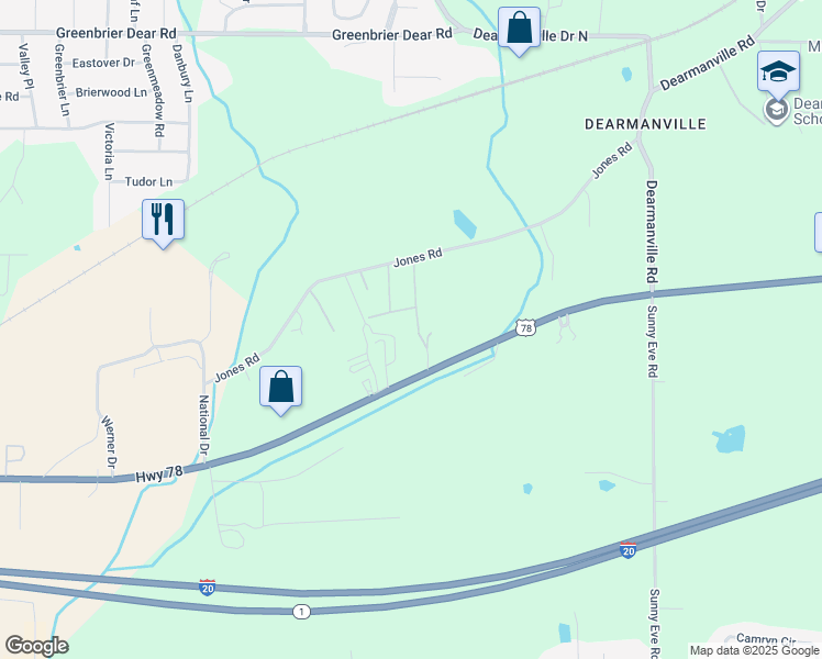 map of restaurants, bars, coffee shops, grocery stores, and more near 3555 U.S. 78 in Anniston