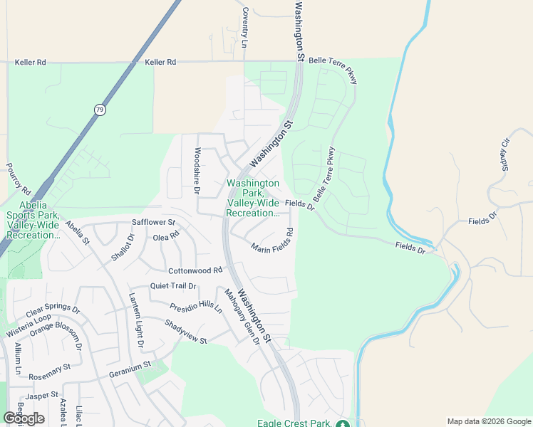 map of restaurants, bars, coffee shops, grocery stores, and more near 34563 Meadowside Lane in Menifee