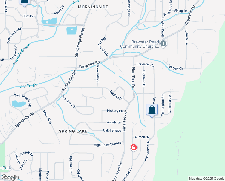 map of restaurants, bars, coffee shops, grocery stores, and more near 1433 Mesa Lane in Birmingham