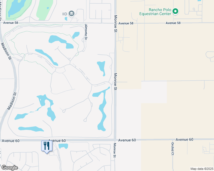 map of restaurants, bars, coffee shops, grocery stores, and more near 81965 Andalusia in La Quinta