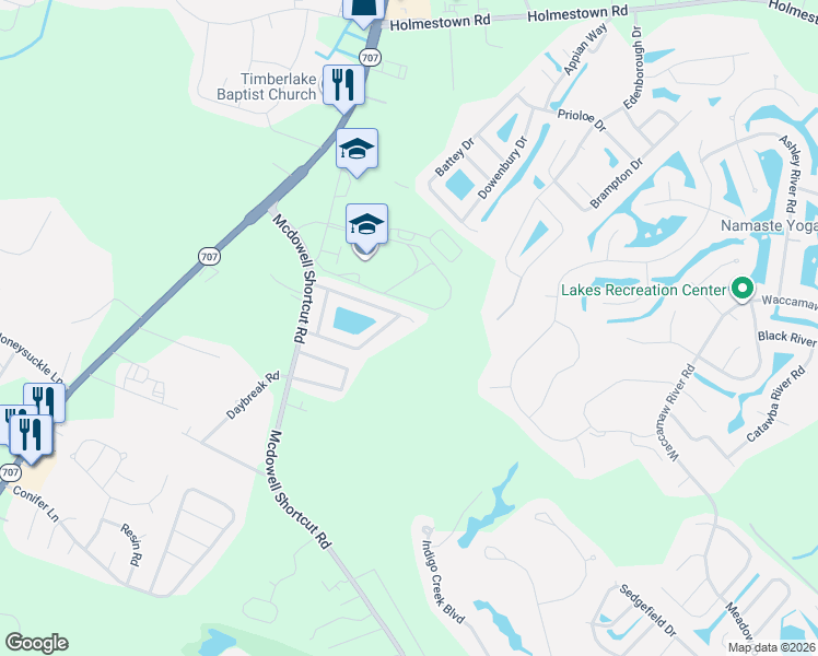 map of restaurants, bars, coffee shops, grocery stores, and more near 176 Southborough Lane in Myrtle Beach