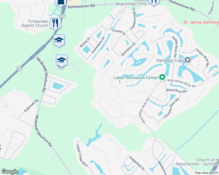 map of restaurants, bars, coffee shops, grocery stores, and more near 615 Broad River Rd in Myrtle Beach